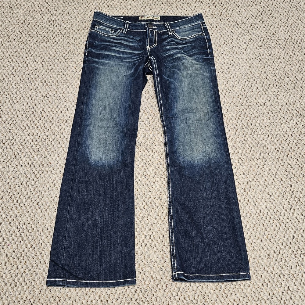 BKE Buckle Jeans Women's 28 x 29.5 Blue Stella Bootcut Stretch Rhinestone